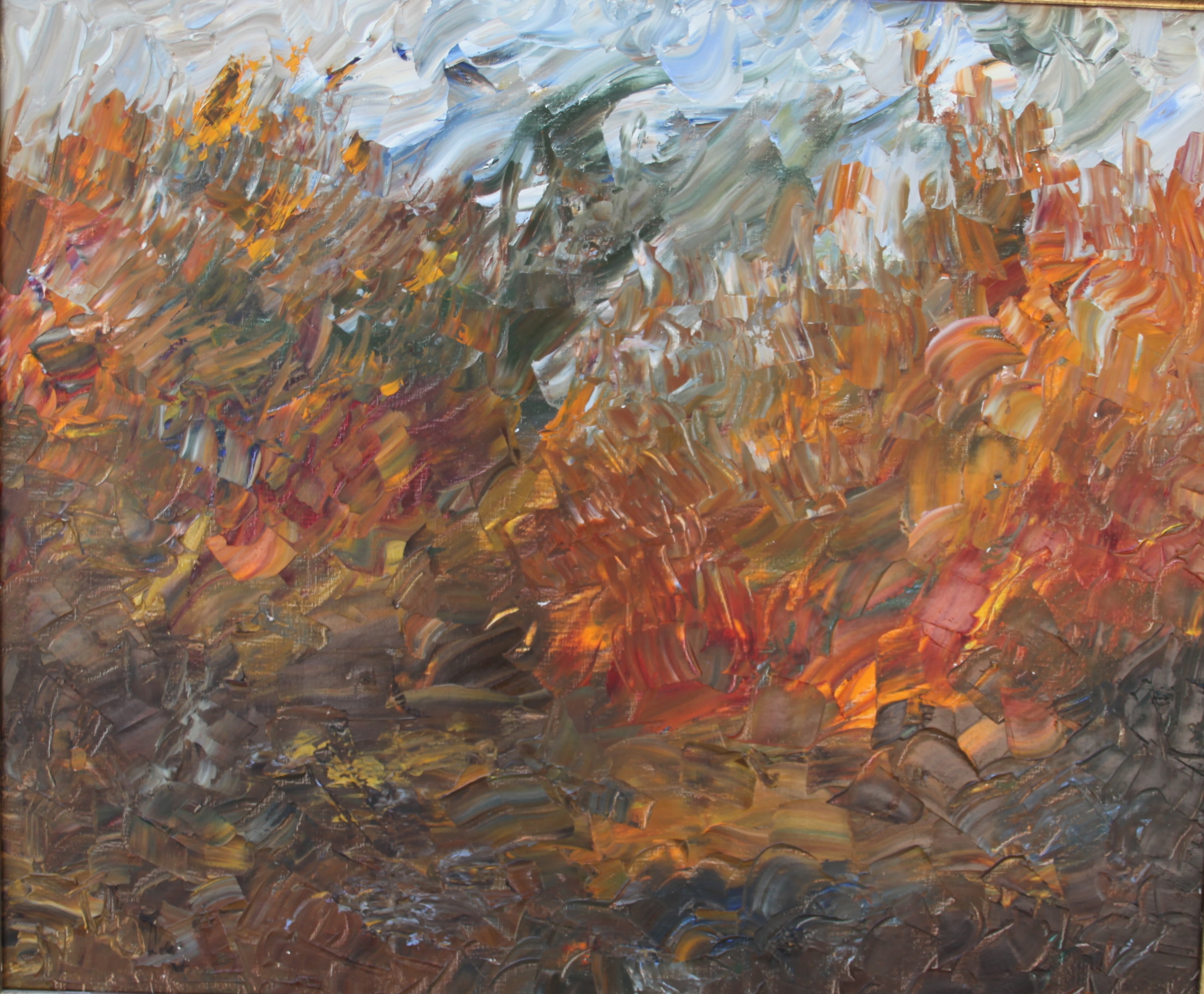 Abstract painting in autumn tones