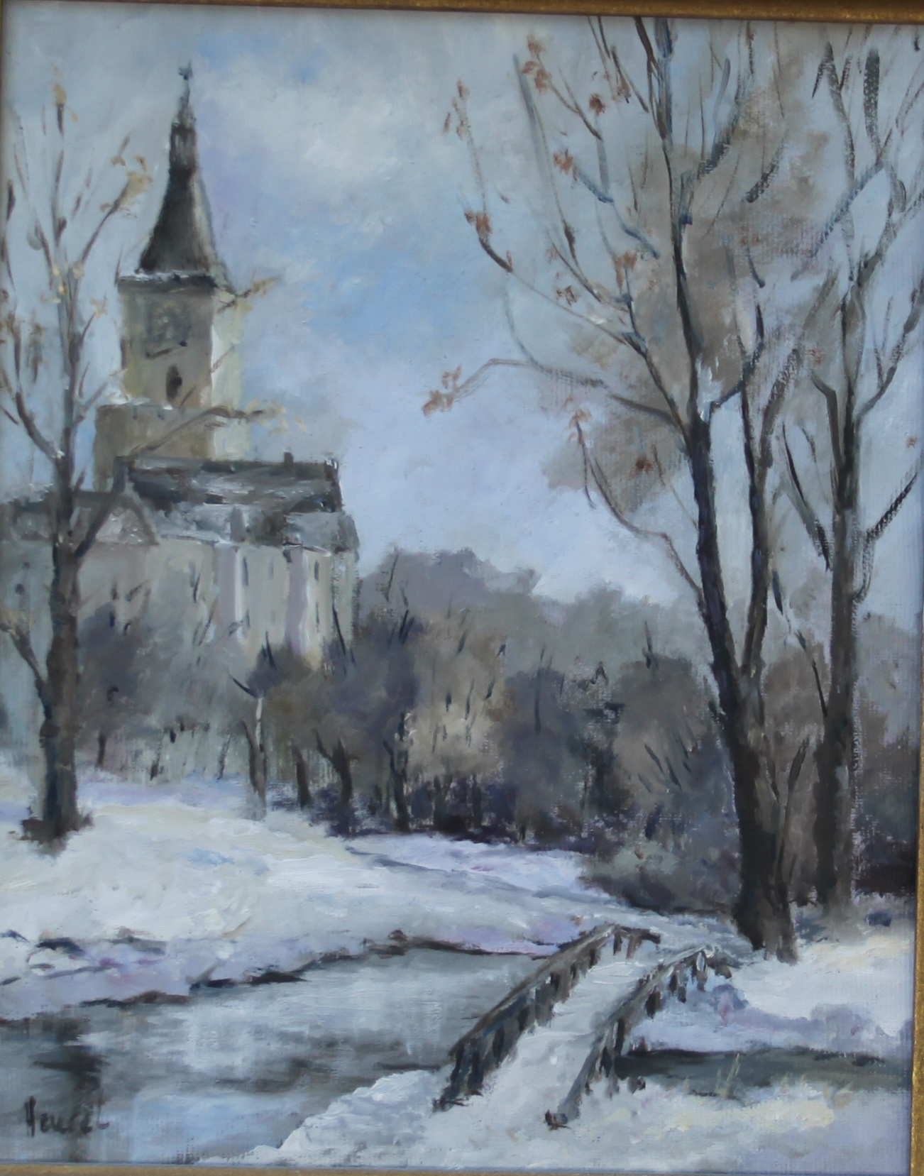The nature of a small church in the snow