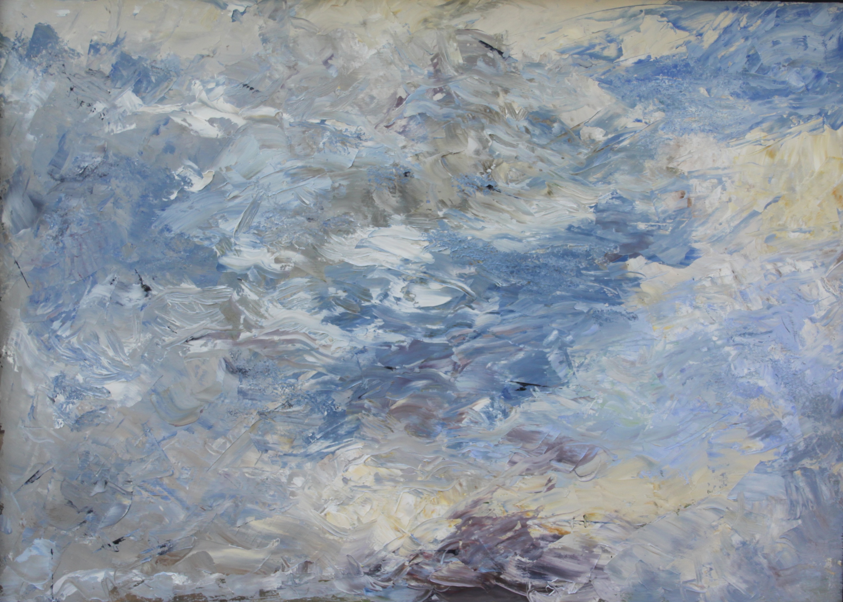 Abstract painting in shades of blue