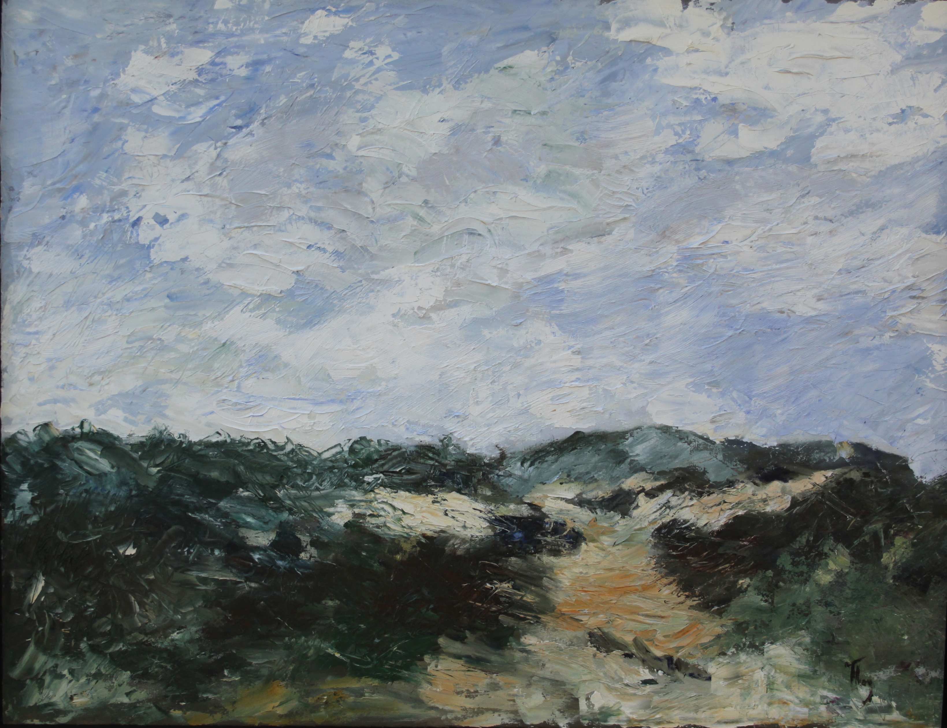 Abstract sky and landscape painting